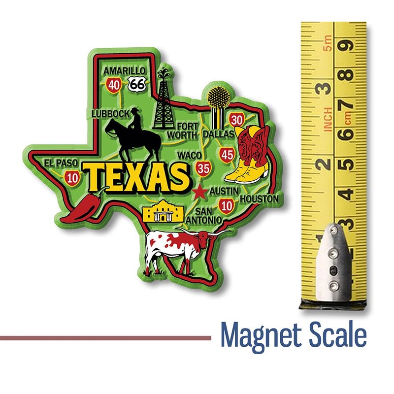 Texas Colorful State Magnet by Classic Magnets, 3.5" x 3.3",