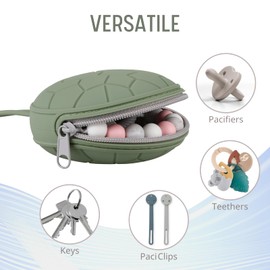 Paquete de 2 fundas de silicona para chupete, sin BPA, para bebés recién nacidos, para niños y niñas, estuche portátil de silicona para chupete (salvia/éter)