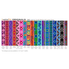 LupinePet Originals 3/4" Go Go Gecko 6-Foot Padded Handle Leash for Medium and Larger Dogs