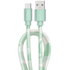 LIQUIPEL USB Type C Cable 6ft, USB A 2.0 to USB-C Fast Charger Extra Long Durable, Camo Color Cables (Green)