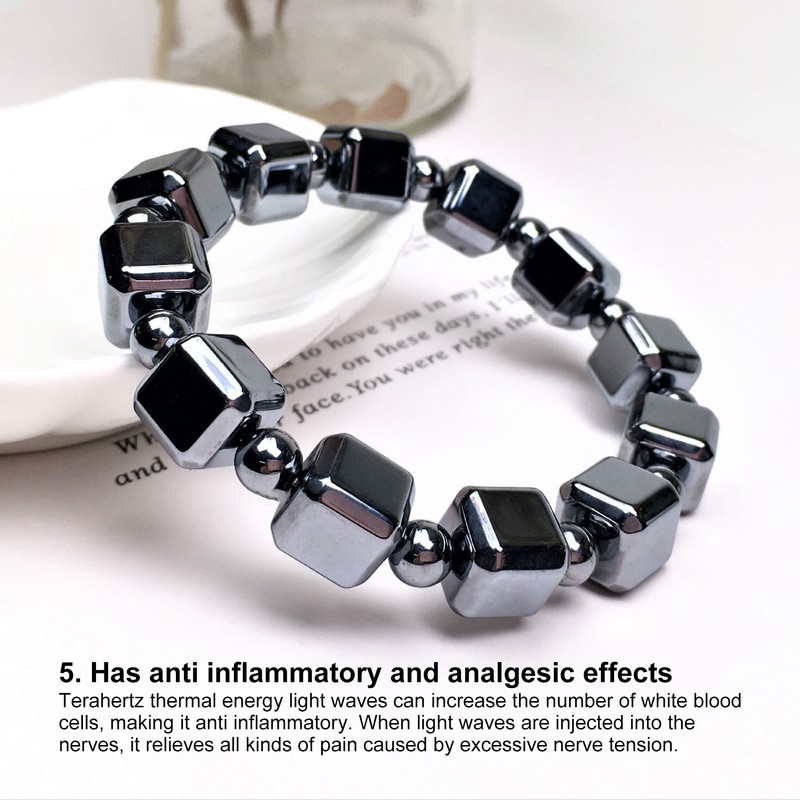 0.4in Terahertz Bracelet Rectangle Beads Good Thermal Conductivity Natural Terahertz
