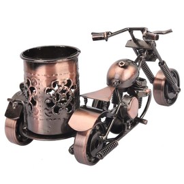 Motorcycle Pen Holder, Handmade Vintage Motorcycle Model, Movable Wheel, Desktop Decoration, for Desk Decoration, Ornaments, Office, Home, Desktop Decor, Harley Fans