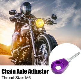 X AUTOHAUX 4pcs 12mm Dia Hole Purple Metal Chain Axle Adjuster for Motorcycle