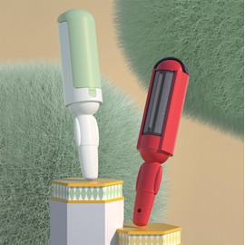 Pet Hair Remover Reusable Cat and Dog Hair Removal Roller Environmentally Friendly Pet Hair Removal Brush Suitable for Beds, Clothes, Carpets (Red and White)