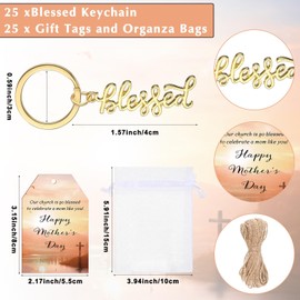 Spakon 25 Sets Church Gift for Mothers Day Blessed Mother Pens Bible Verse Pen Blessed Keychain Religious Keychain Gift Tag Christian Gift for Church Member