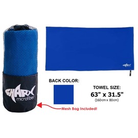 SHARX Toalla de Microfibra Deportiva Grande 80 x 160cm + Toalla Chica de Regalo (Azul Rey)