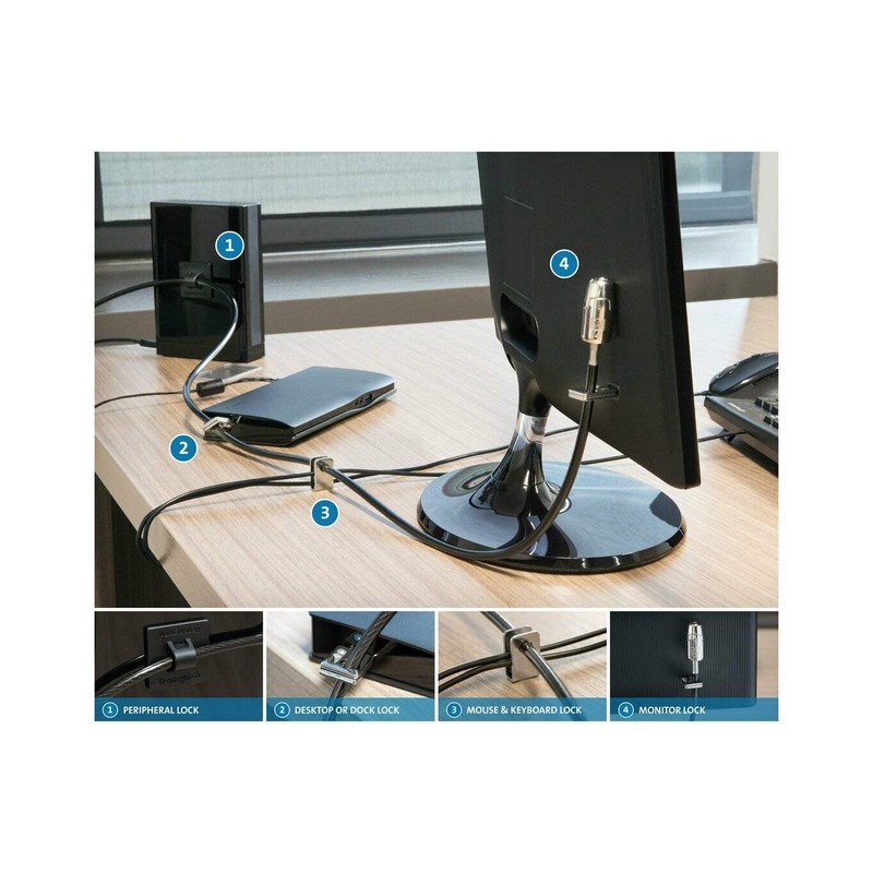 Kensington Desktop & Peripherals Locking Kit 2.0, Black (K64424WW)