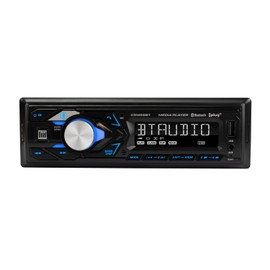 Dual XRM69BT 7 Character LCD Single DIN Car Stereo Radio | Push to Talk Assistant | Bluetooth Hands Free Calling & Music Streaming | AM/FM Radio | USB Playback & Charging | Not a CD Player