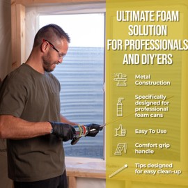 AWF PRO Spray Foam Gun – 2' Long Nozzle, High Precision, Adjustable Flow Control, Contractor-Grade Pro Applicator for Insulating Foam Sealant