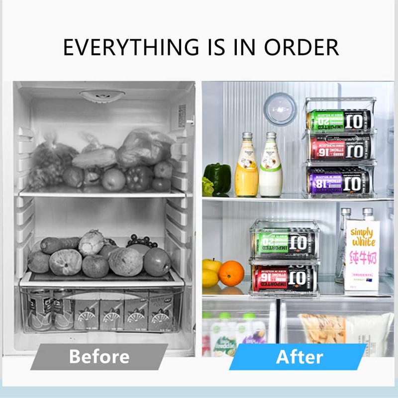 Xicennego 2-Tier Large Stackable Soda Can Organizer for Refrigerator -