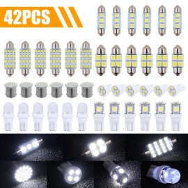 Unbranded 42pc LED Interior Lights Bulb Kit Dome License Plate Lamp 6000K for Honda Toyota