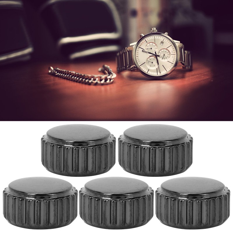 5pcs Professional Watch Head Steel Watch Crown Repairing Parts Replacement