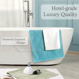 Hotel Quality - 1100GSM, 2 Pack Gray Bathroom Rugs – 100% Turkish Cotton | Thick | 19"x30" | Washable, Soft Bath Mat Towels for Bathroom Floor, Absorbent bath mat, Gray Feet Mat for College Dorm