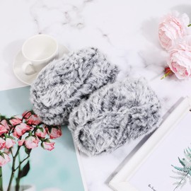 2 x 50 g Grey Faux Fur Yarn, Hand Knitting Yarn, Plush Yarn, Crochet Yarn, Wool for Crocheting, Hand Knitting Yarn, Cotton Yarn for Crochet and Crafts, Easy Care, High-Quality Quick Knitting Yarn
