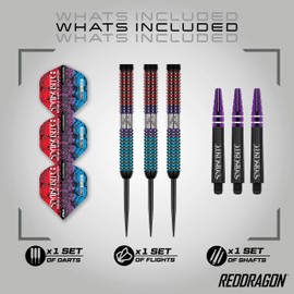 RED DRAGON Peter Snakebite Wright Spirit 23 g Premium Tungsten Darts Set with Flights and Stems
