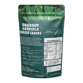 Lakdive Dehydrated Premium 200+ Soursop Graviola Leaves, 100% Natural, Whole Leaves, Hoja Guanabana, Soursop Loose Leaf Herbal Tea