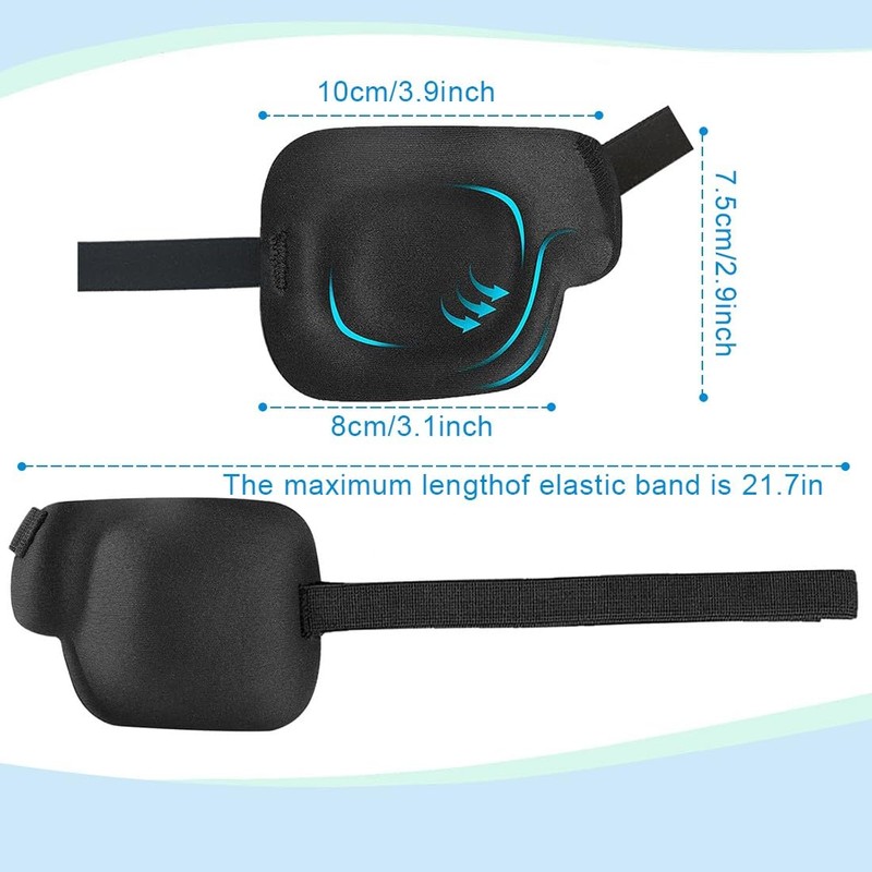 EOUIAV Pack of 2 Single Eye Patch, Adjustable Eye Mask,