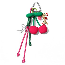 BVGA Cherry Bag Charms Keychain Cute Cherry Paracord Purse Charms Rope Heart Carabiner Key Chain Cute Bag Accessories Gifts for Women