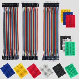 GTIWUNG Pack of 12 170 Tie Points Mini Breadboard Kit, Solderless Prototype Circuit Board for Arduino Proto Shield, 6 Colours + 3 Pieces 20 cm Female/Male-Female/Male-Male Jumper Wire, 24AWG