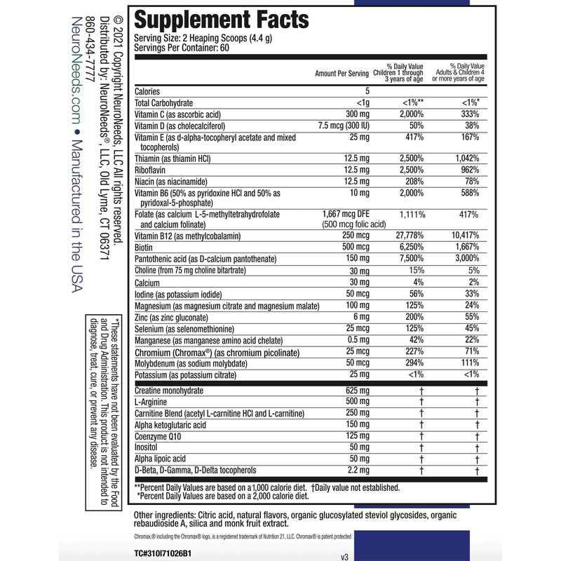 SpectrumNeeds® by NeuroNeeds – Comprehensive Nutritional Support with 33 Active