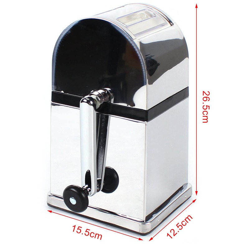 304 Stainless Steel Manual Ice Crusher Shaver Machine, Hand Crank