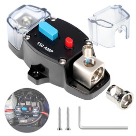 HOISGEAR 150 A Car Audio Circuit Breaker 12 V / 48 V Circuit Breaker Resettable Car Self-Recovery DC 12 V-48 V Circuit Breaker Manual Reset for Car Audio and Amplifier Protection
