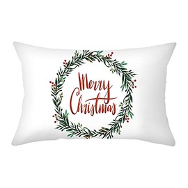 Socoz Cushion Covers Sofa,Peach Skin Pillow Cases 30x50cm Merry Christmas Decorative Pillowcases