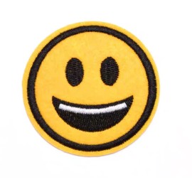 unbranded Smiley Smile happy Face Emoticon Emoji 2.5" Circle Sew / Iron On Patch 259