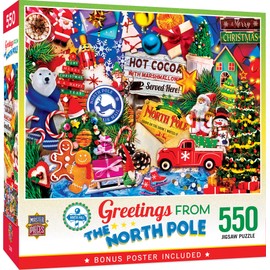 MasterPieces 550 Piece Jigsaw Puzzle for Adults, Family, Or Youth - Greetings from The North Pole - 18"x24"