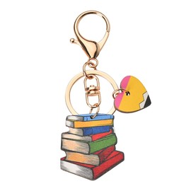 Book Keychains for Women Men Book Lover Gifts for Best Friends Sisters Besties Birthday Graduation Gifts for Daughter Son Teacher Appreciation Gifts from Students Colorful Wooden Accessories