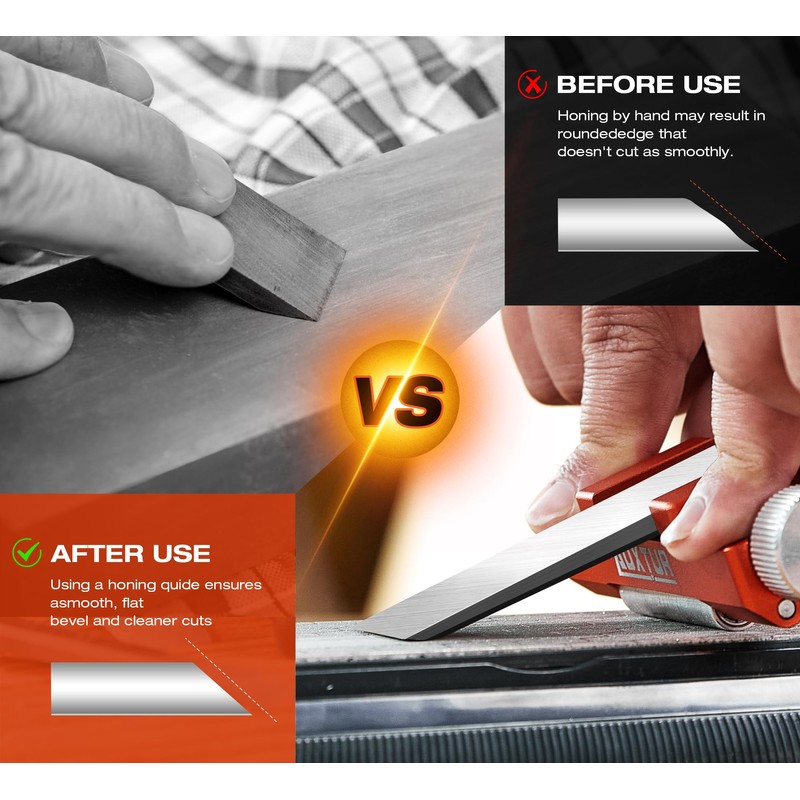 AUXTUR Sharpening Stone with Honing Guide Tool Set for Woodworking,Flattening