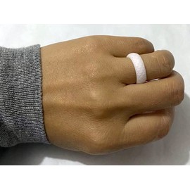 AZYOUNG Women Silicone Wedding Band 4 Colors a Set Outdoor Sports Dome Top Fish Scale Surface Rubber Rings,US Size 4-10 (Red Green, 5)