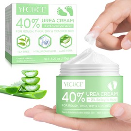 Urea Foot Cream 5.29 oz - Deep Moisturizing, Callus Remover and Softe, for dry cracked Skin, Smooth and Soften Dry, rough, Cracked Itchy Skin For Feet, Hands, Heels, Elbows, Nails & Knees - 150g