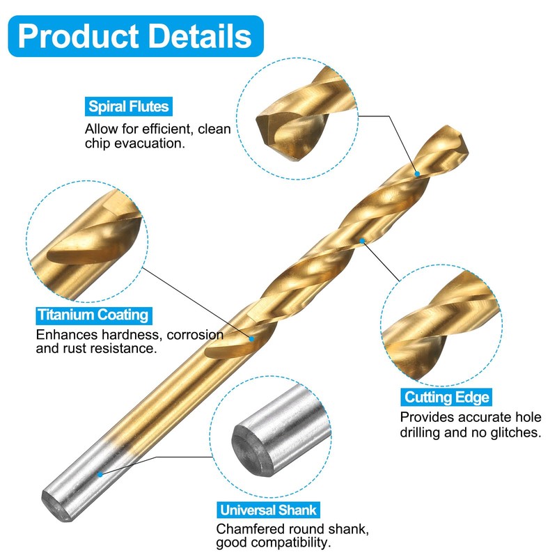 sourcing map Tap and Drill Bit Set, 3pcs M10 x