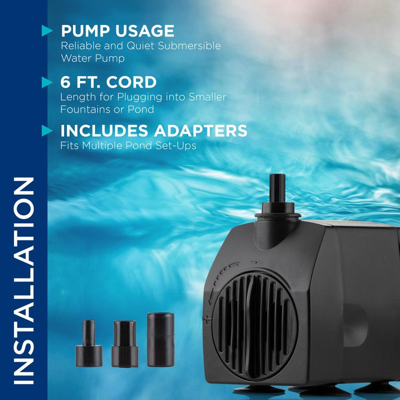 Alpine Corporation Outdoor Decor Power Head Pump for Small to