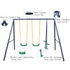 AOKUNG Outdoor Heavy-Duty Metal Swing Set for Kids