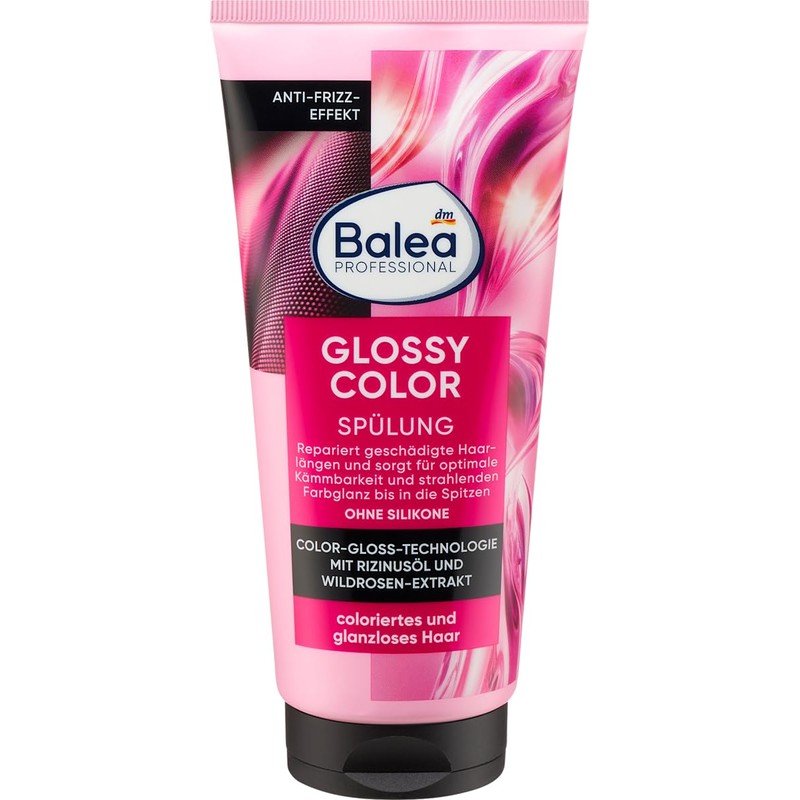 Balea 3er-Set silikonfreie Haarpflege: Professional Conditioner GLOSSY COLOR Farbglanz für