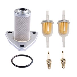 HIFROM Replacement Fuel Filter Spark Plug Oil Filter O-Ring Kit for EZGO TXT Medalist 4 Cycle 295/350cc Gas Golf Cart 1991-2008 Replacement 26591G01
