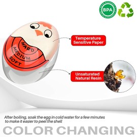 Tuperoymse Egg Timer for Boiling Eggs Soft Hard Boiled Egg Timer Pro That Changes Color When Done & Safe Easy Install Easy to Use (Red-3 Packs)