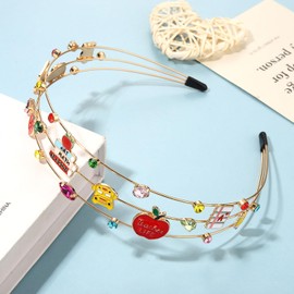 ANGLESJELL Teacher Headbands for Women Pencil Book Headband Crystal Rhinestone Headband Back to School Teacher Hair Accessories Outfits Teacher’s Day Appreciation Gifts (Style B)