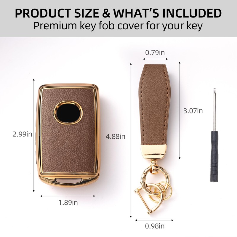 GripKeyShell™ for Mazda Key Fob Cover, Leather + Soft TPU