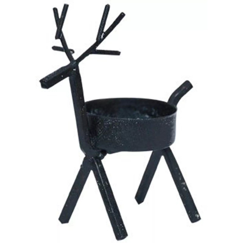 Hearthside Primitive Reindeer Metal Tealight Candle Holder Rustic Country Winter