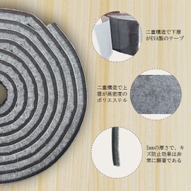 Chialstar Felt Pad, Anti-Scratch Felt Tape, Scratch Resistant Seal, Scratch Resistant Pad, Freely Cut, Chair, Furniture Protection, Flooring Protection, Double Vibration, Noise Prevention, Furniture