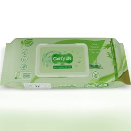Comfy Life Biodegradable Adult Full Body Wet Wipes Large Luxury Eco-Friendly Fresh-Feel Rinse-Free Fragrance-Free Bed Bath Intimate-Care Soft Sheets (1 Pack (40 Wipes))