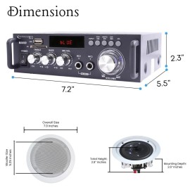 Tpro Home Theater Kit 600W BT. Amp + Remote 2QTY of 5.25"in Speakers +50ft