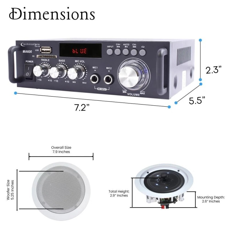 Tpro Home Theater Kit 600W BT. Amp + Remote 2QTY of