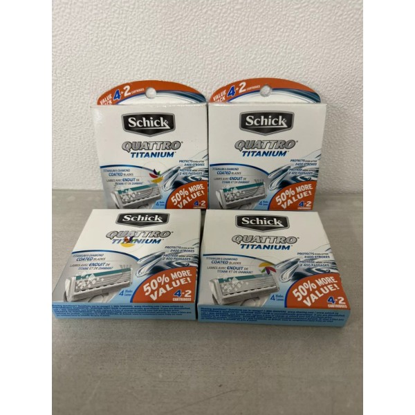 Schick Lot Of 4 Schick Quattro Titanium Razor Cartridges