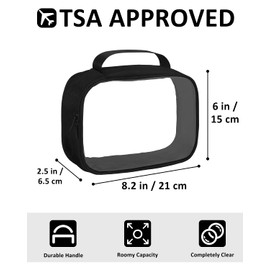 Toiletry Bag Transparent PVC Aeroplane Bag Liquids Cosmetic Bag Travel Cosmetic Bag Transparent Bag Hand Luggage Travel Accessories Toilet Bag Waterproof for Women, M-black, Casual