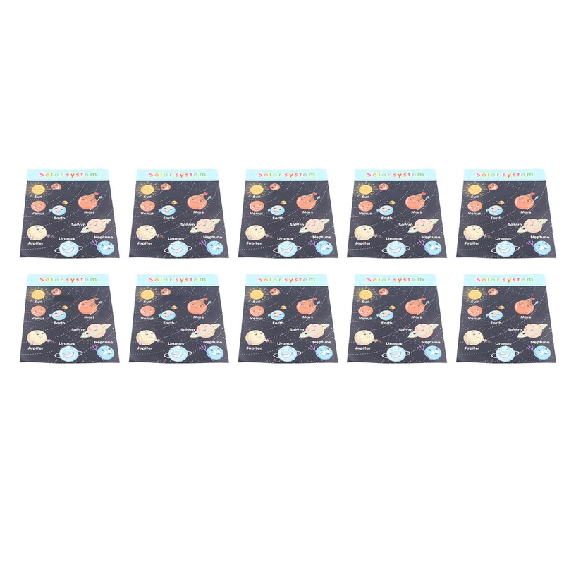 10pcs Children Cartoon Cute Solar System Poster Home School Planet