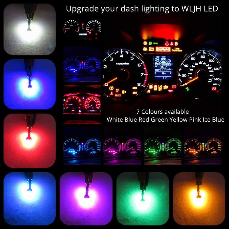 WLJH Super Bright Blue Instrument Panel Gauge Cluster Warning Indicator